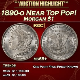 1890-o Morgan Dollar Near Top Pop! $1 ms65+ SEGS