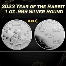 2023 Year of the Rabbit 1 oz .999 Silver Round Round