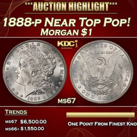 1888-p Morgan Dollar Near Top Pop! $1 ms67 SEGS