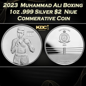 2023  Muhammad Ali Boxing 1oz .999 Silver $2  Niue Commerative Coin Grades Ungraded Round