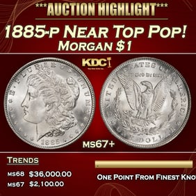 1885-p Morgan Dollar Near Top Pop! $1 ms67+ SEGS