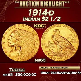 1914-d Gold Indian Quarter Eagle $2 1/2 ms65 SEGS