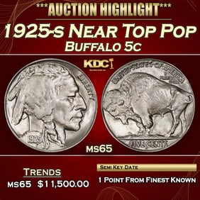 1925-s Buffalo Nickel Near Top Pop 5c ms65 SEGS