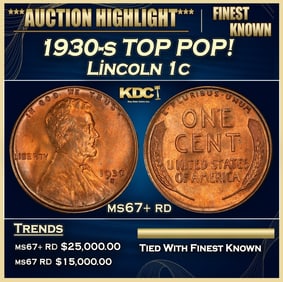 1930-s Lincoln Cent TOP POP! 1c ms67+ rd SEGS