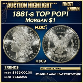 1881-s Morgan Dollar TOP POP! $1 ms69 SEGS