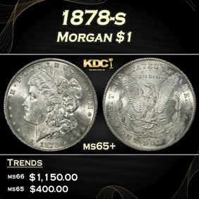 1878-s Morgan Dollar $1 Grades ms65+