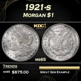 1921-s Morgan Dollar $1 Grades ms65