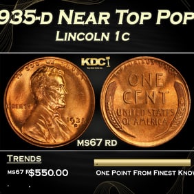 1935-d Lincoln Cent Near Top Pop 1c ms67 rd SEGS