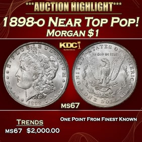 1898-o Morgan Dollar Near Top Pop! $1 ms67 SEGS