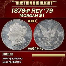 1878-p Rev '79 Morgan Dollar $1 ms64+ pl SEGS