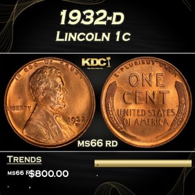 1932-d Lincoln Cent 1c Grades ms66 rd