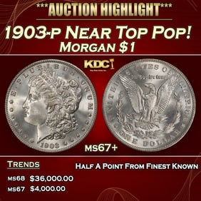 1903-p Morgan Dollar Near Top Pop! $1 ms67+ SEGS