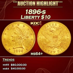 1896-s Gold Liberty Eagle $10 ms64+ SEGS