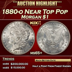1880-o Morgan Dollar Near Top Pop $1 ms65+ SEGS
