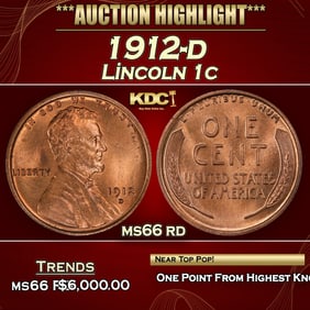 1912-d Lincoln Cent 1c ms66 rd SEGS