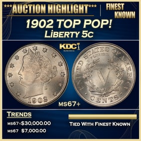 1902 Liberty Nickel TOP POP! 5c ms67+ SEGS