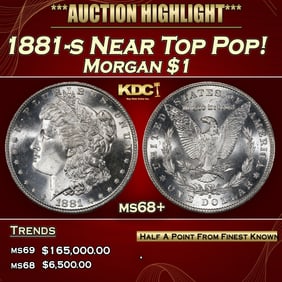 1881-s Morgan Dollar Near Top Pop! $1 ms68+ SEGS