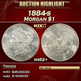 1884-s Morgan Dollar $1 ms62+ USCG