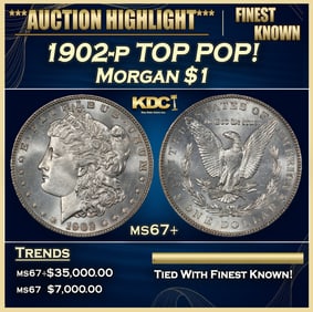 1902-p Morgan Dollar TOP POP! $1 ms67+ SEGS