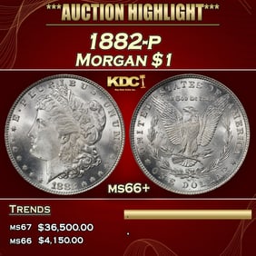 1882-p Morgan Dollar $1 ms66+ SEGS