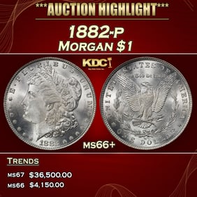 1882-p Morgan Dollar $1 ms66+ SEGS