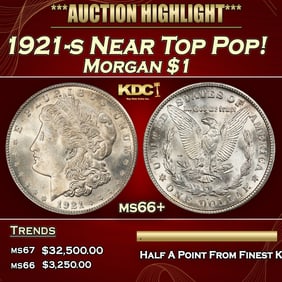 1921-s Morgan Dollar Near Top Pop! $1 ms66+ SEGS