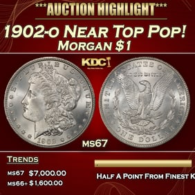 1902-o Morgan Dollar Near Top Pop! $1 ms67 SEGS