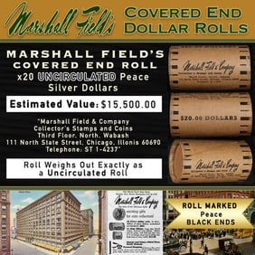 MARSHALL FIELDS RARE UNC Black Lvl 20 Coin Peace Roll
