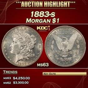 1883-s Morgan Dollar $1 ms63 USCG