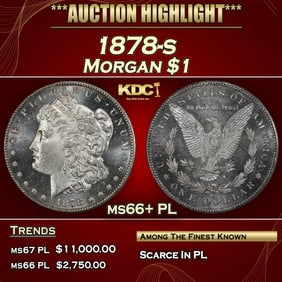 1878-s Morgan Dollar $1 ms66+ PL SEGS