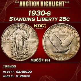1930-s Standing Liberty Quarter 25c ms65+ fh SEGS