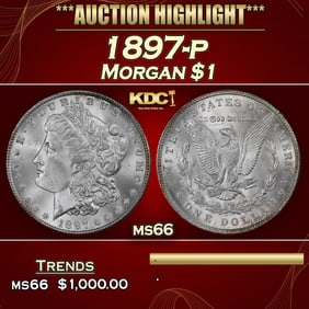 1897-p Morgan Dollar $1 ms66 SEGS