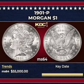 1901-p Morgan Dollar $1 ms64 SEGS