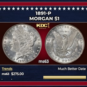 1891-p Morgan Dollar $1 Grades Select Unc
