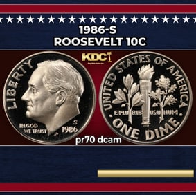 1986-s Proof Roosevelt Dime 10c pr70 dcam SEGS