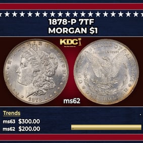 1878-p 7tf Morgan Dollar $1 Grades Select Unc