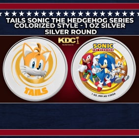 Tails Sonic The Hedgehog Series Colorized Style - 1 oz Silver Round Round
