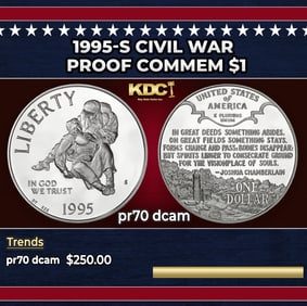 1995-S Civil War Proof Modern Commem Dollar $1 pr70 dcam SEGS