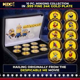 10 Coin Minions Gold Plated Round Collection