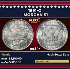 1891-o Morgan Dollar $1 ms64+ SEGS