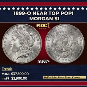 1899-o Morgan Dollar Near Top Pop! $1 ms67+ SEGS