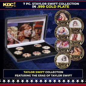7 Coin Taylor Swift Gold Plated Round Collection