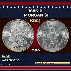 1886-p Morgan Dollar $1 Grades GEM Unc