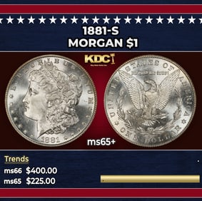 1881-s Morgan Dollar $1 Grades GEM+ Unc