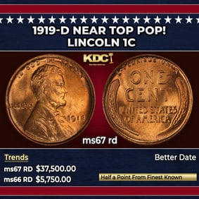 1918-p Lincoln Cent 1c ms66 rd SEGS