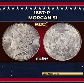 1887-p Morgan Dollar $1 Grades Choice+ Unc