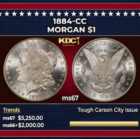 1884-cc Morgan Dollar $1 ms67 SEGS