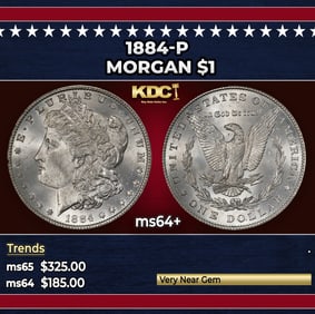 1884-p Morgan Dollar $1 Grades Choice+ Unc