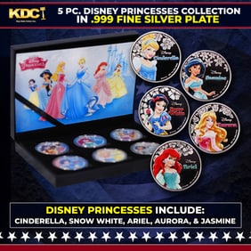 10 Coin Gold Plated Disney Princesses Set