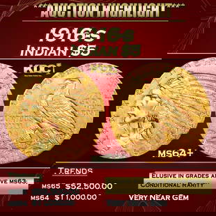 1916-s Gold Indian Half Eagle $5 ms64+ USCG: 1916-s Gold Indian Half Eagle $5 ms64+ USCG.